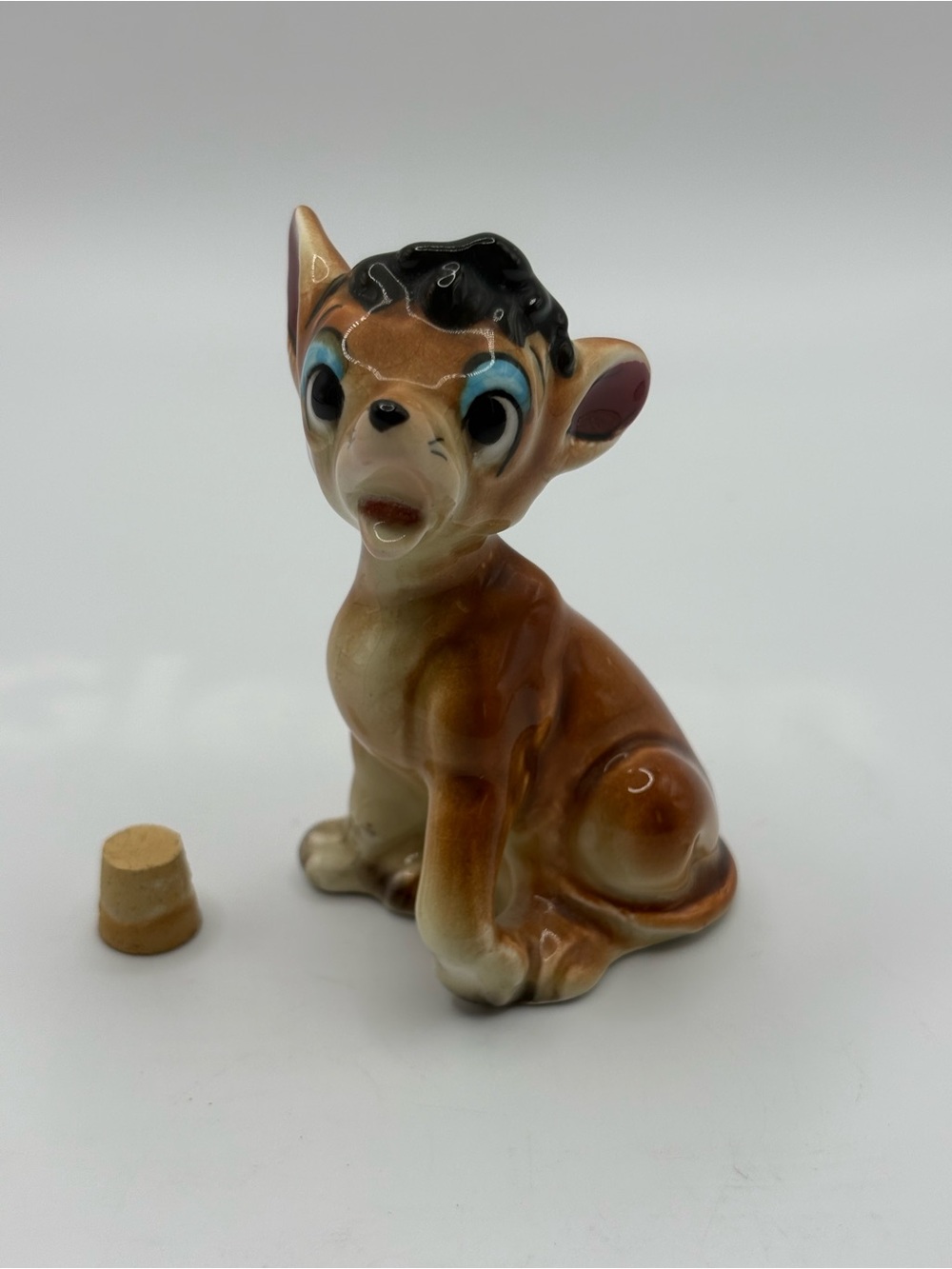 VTG 1950’s Kitschy Hand Painted Brown Ceramic Deer Fawn S Or P Single Shaker